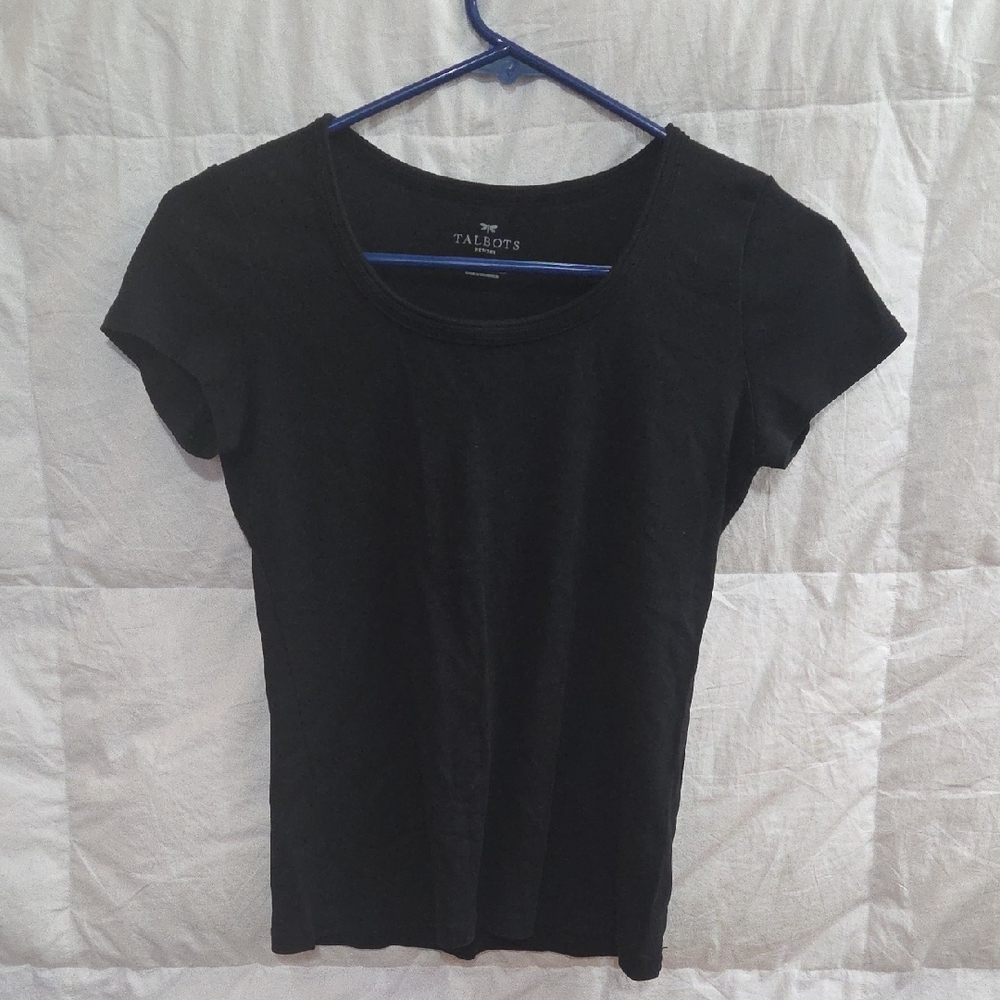 Talbots Classic Black Short Sleeve Tee